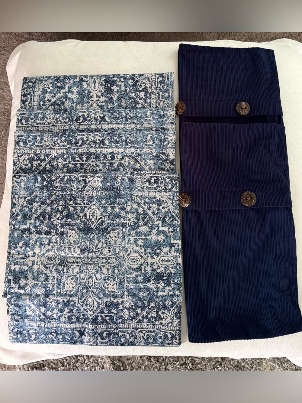Set of 4 Throw Pillow Covers Navy Blue Pattern 20x20